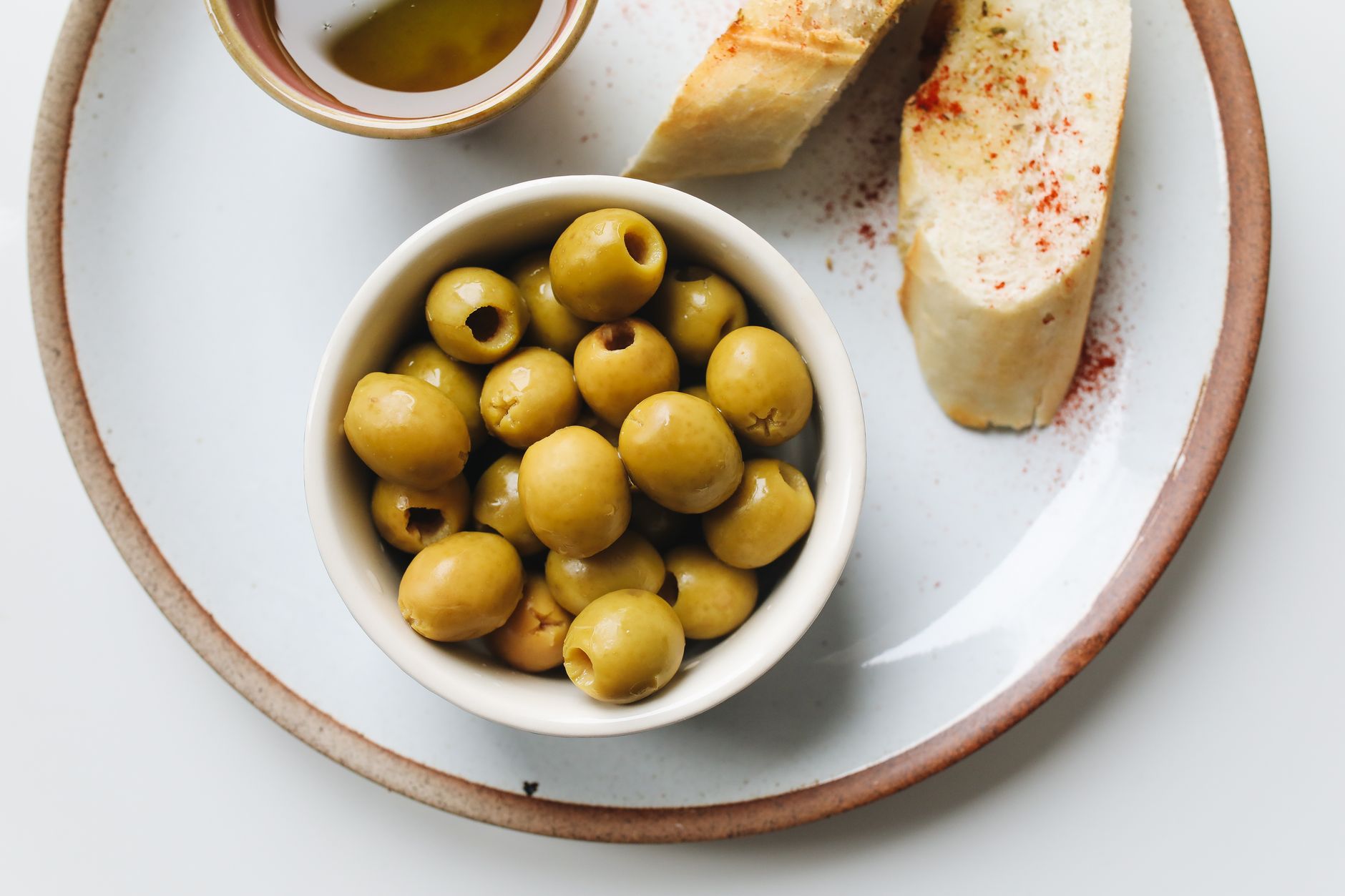 Artisanal ceramic food bowl with Mediterranean dish