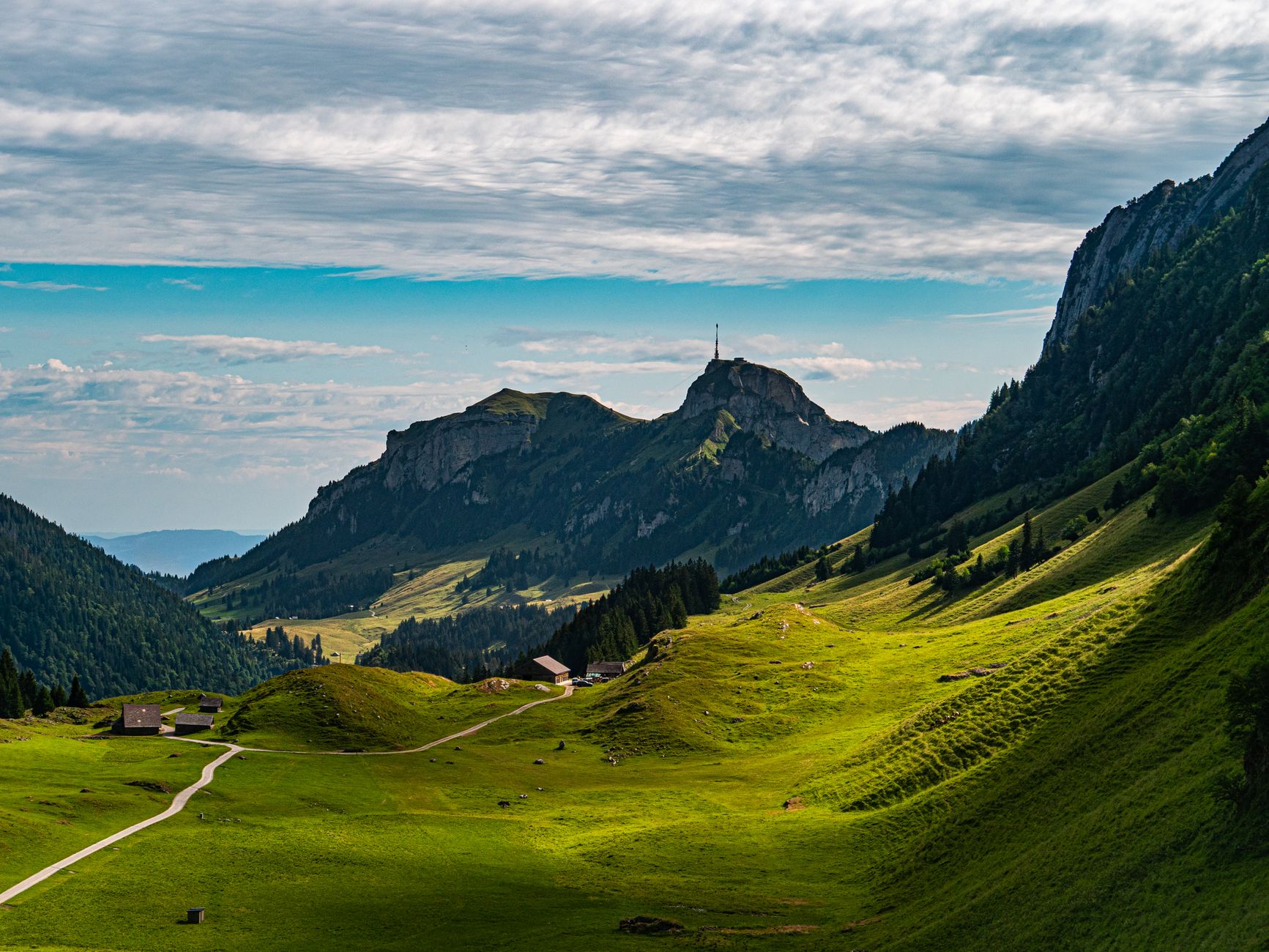 Swiss Alps valley in summer